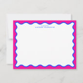 Neon Pink & Electric Blue Wavy Note Card 招待状 (正面)