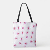Neon Pink Glowing Stars Pattern トートバッグ (裏面)