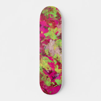 Neon Pink Green Grunge Splatter Skateboard スケートボード