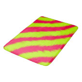 Neon Pink Lime Green Fuzzy StripeVibrant Y2K Pop バスマット (アングル)