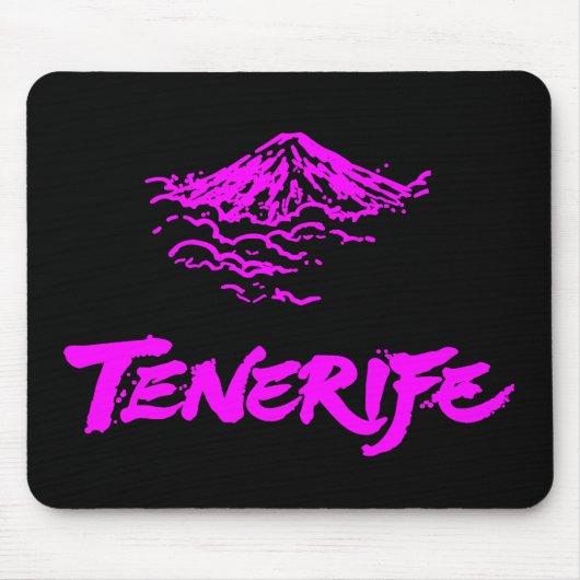 Neon Pink Mount Teide Tenerife Volcano マウスパッド (正面)