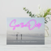 Neon Pink Photo Save the Date セーブザデート (スタンド正面)