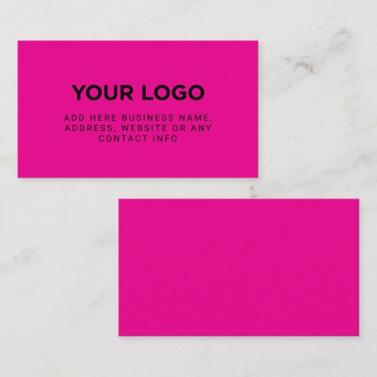 Neon Pink | Simple Company Logo 名刺 (正面/裏面)