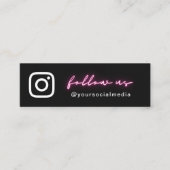 Neon Pink Usミニマルサ後を追ーマンメディア&QRコード スキニー名刺 (正面)