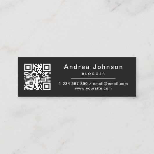 Neon Pink Usミニマルサ後を追ーマンメディア&QRコード スキニー名刺 (裏面)