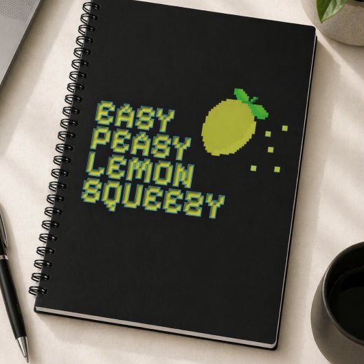 Neon Pixel Art Lemon Deluxe Notebook ノートブック