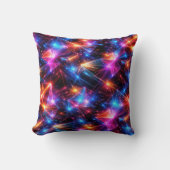 Neon Polygon Abstract with Explosions クッション (正面)