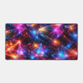 Neon Polygon Abstract with Explosions デスクマット (正面)