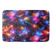 Neon Polygon Abstract with Explosions バスマット (正面)