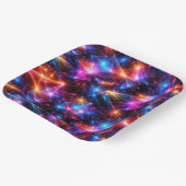 Neon Polygon Abstract with Explosions ペーパープレート (傾斜あり)