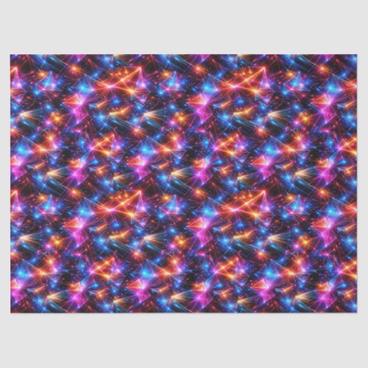 Neon Polygon Abstract with Explosions 薄葉紙 (正面)