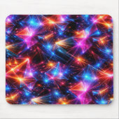 Neon Polygon Abstract With Sparks マウスパッド (正面)