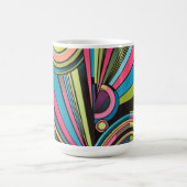 Neon Pop Art Deco: Electric Geometric Radio Waves  コーヒーマグカップ (中央)