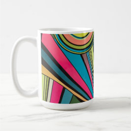Neon Pop Art Deco: Electric Geometric Radio Waves  コーヒーマグカップ
