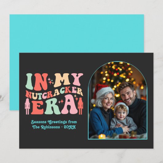 Neon Pop Era In My Nutcracker Era Christmas Photo シーズンカード (正面/裏面)