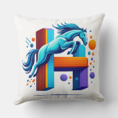 Neon Power Horse Jump Over H Letter クッション (裏面)