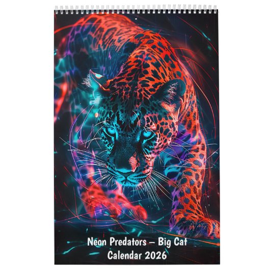 Neon Predators – Big Cat Calendar 2026 カレンダー (カバー)