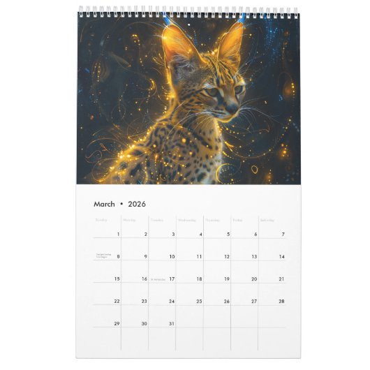Neon Predators – Big Cat Calendar 2026 カレンダー (3月 2026)