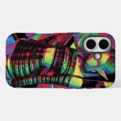 Neon Prism小妖精や小人—グリッターストライプ、Cyber Disco Glow Case-Mate iPhoneケース (裏面 (横))
