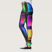 Neon Prism Grid Leggings レギンス (左)