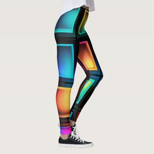 Neon Prism Grid Leggings レギンス (右)