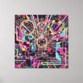 Neon Psychedelic Luxury Lounge Art キャンバスプリント