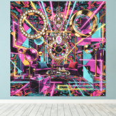 Neon Psychedelic Luxury Lounge Art キャンバスプリント (インサイチュ (ウッドフロア))