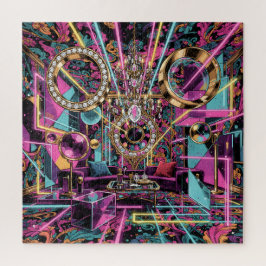 Neon Psychedelic Luxury Lounge Art ジグソーパズル