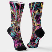 Neon Psychedelic Luxury Lounge Art ソックス (傾斜あり)