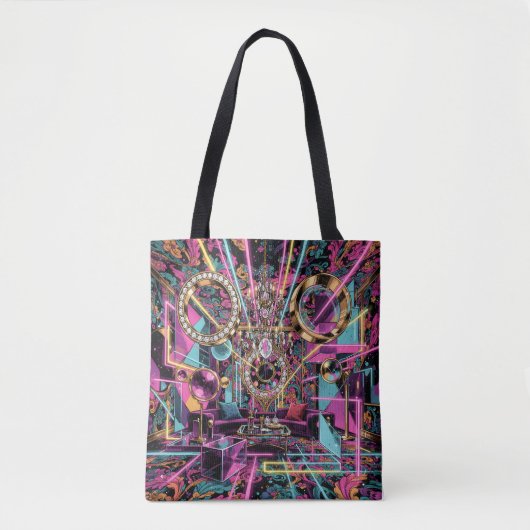 Neon Psychedelic Luxury Lounge Art トートバッグ (正面)