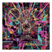 Neon Psychedelic Luxury Lounge Art ポスター (正面)