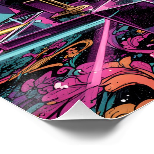 Neon Psychedelic Luxury Lounge Art ポスター (コーナー)