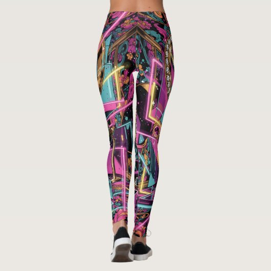 Neon Psychedelic Luxury Lounge Art レギンス (裏面)
