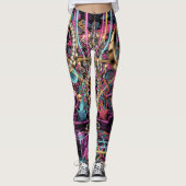 Neon Psychedelic Luxury Lounge Art レギンス (正面)