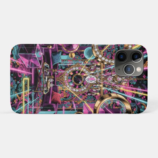 Neon Psychedelic Luxury Lounge Art Case-Mate iPhoneケース (裏面(横))