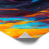 Neon Psychedelic Woman Portrait ポスター (角)