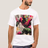 Neon Punchbot — Graffiti Newspaper Collage Action  Tシャツ (正面)