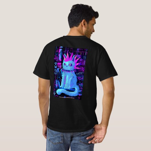Neon Punk Cat Tシャツ (裏面フル)