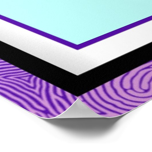 NEON & purple hearts beating ポスター (角)