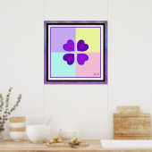 NEON & purple hearts beating ポスター (キッチン)