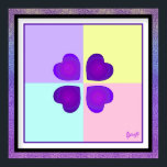 NEON & purple hearts beating ポスター<br><div class="desc">💜 Like my own heart : Purple hearts beating between 7 Amazing Global Artists from South Korea (forming a very famous K-pop Band) and their army of Fans all around a Purple World 💜 Here is pastel NEON collection : soft colors like a beautiful frienship.</div>