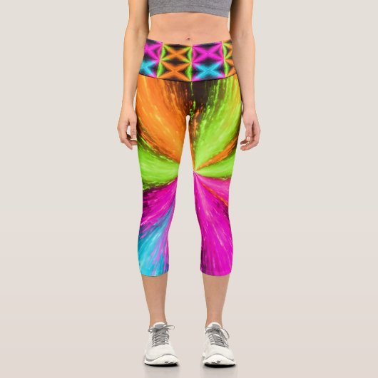 Neon Radial Burst Explosion カプリレギンス (正面)