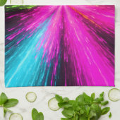 Neon Radial Burst Explosion キッチンタオル (折り畳み)
