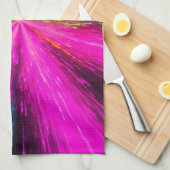 Neon Radial Burst Explosion キッチンタオル (四つ折り)