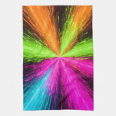 Neon Radial Burst Explosion キッチンタオル (縦)