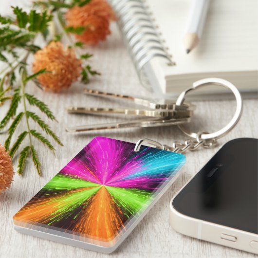 Neon Radial Burst Explosion キーホルダー (正面右)