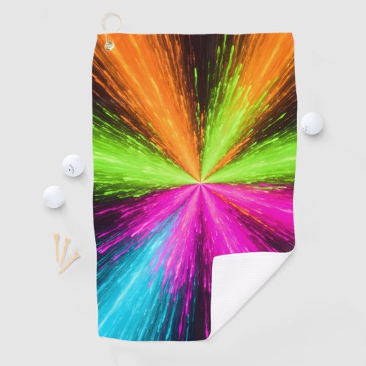 Neon Radial Burst Explosion ゴルフタオル (インサイチュ)