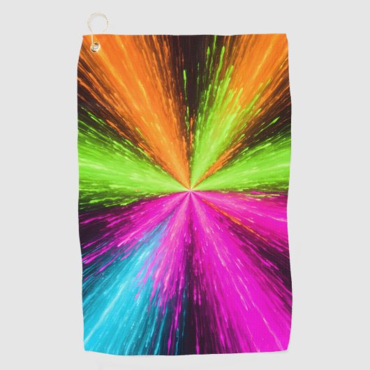 Neon Radial Burst Explosion ゴルフタオル (正面)