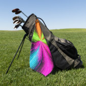 Neon Radial Burst Explosion ゴルフタオル (グリーン)