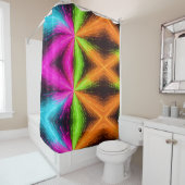 Neon Radial Burst Explosion シャワーカーテン (インサイチュ)